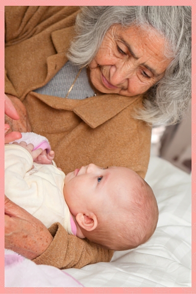 Great-grandmother with newborn baby