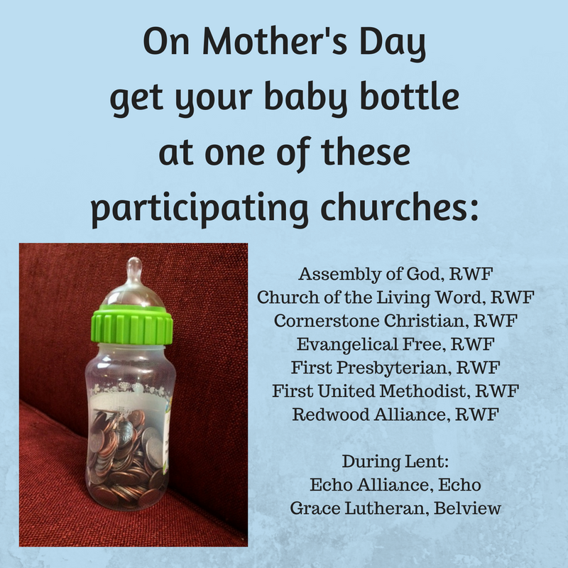 Between Mother's Day and Father's Day, these Redwood Falls area churches are collecting Change for Life.