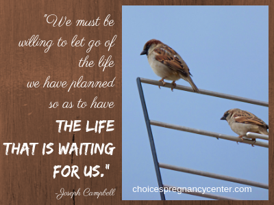 Joseph Campbell said, "We must be willing to let go of the life we have planned so as to have the life that is waiting for us.”
