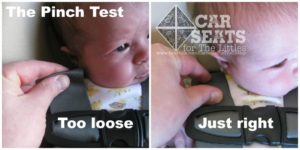 The Pinch Test shows if you have your child's car seat straps fitted properly.