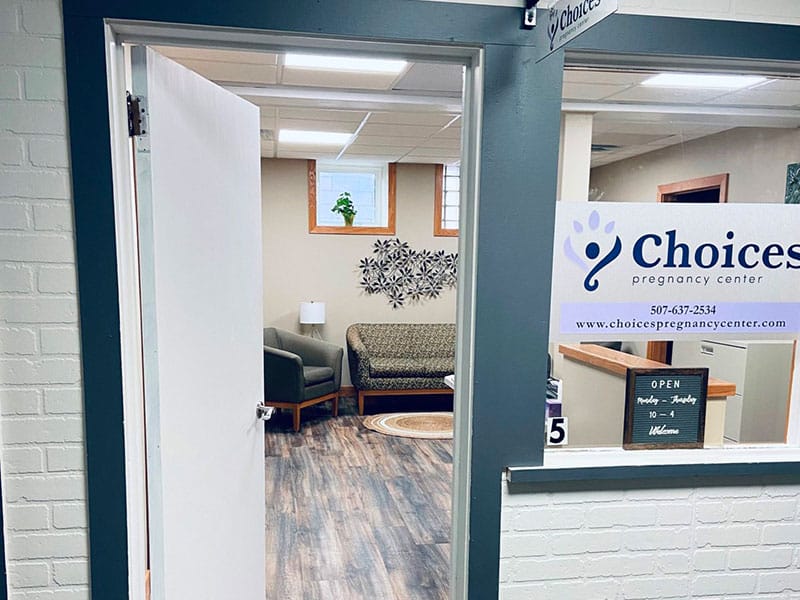 Choices Pregnancy Center in Redwood Falls Office Door