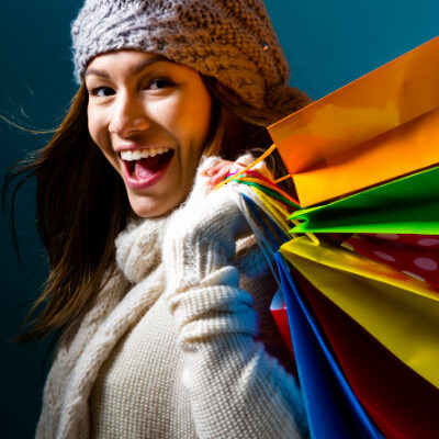 Excited Woman Shopping