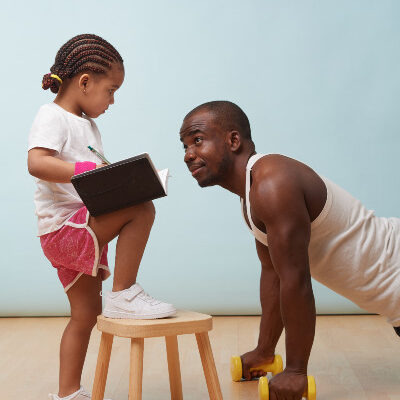 Dad Working Out With Daughter