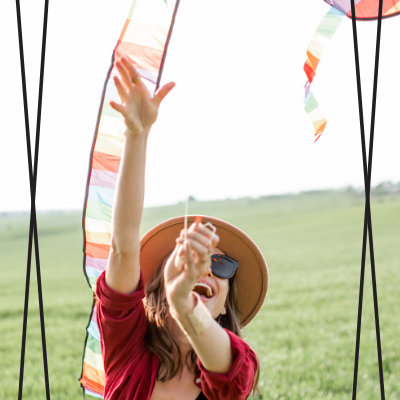Woman Flying Kite