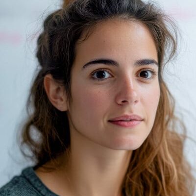 serious dark eyed young woman with wavy hair