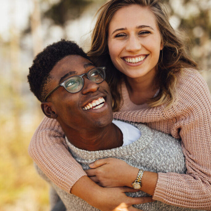Couple having fun outdoors